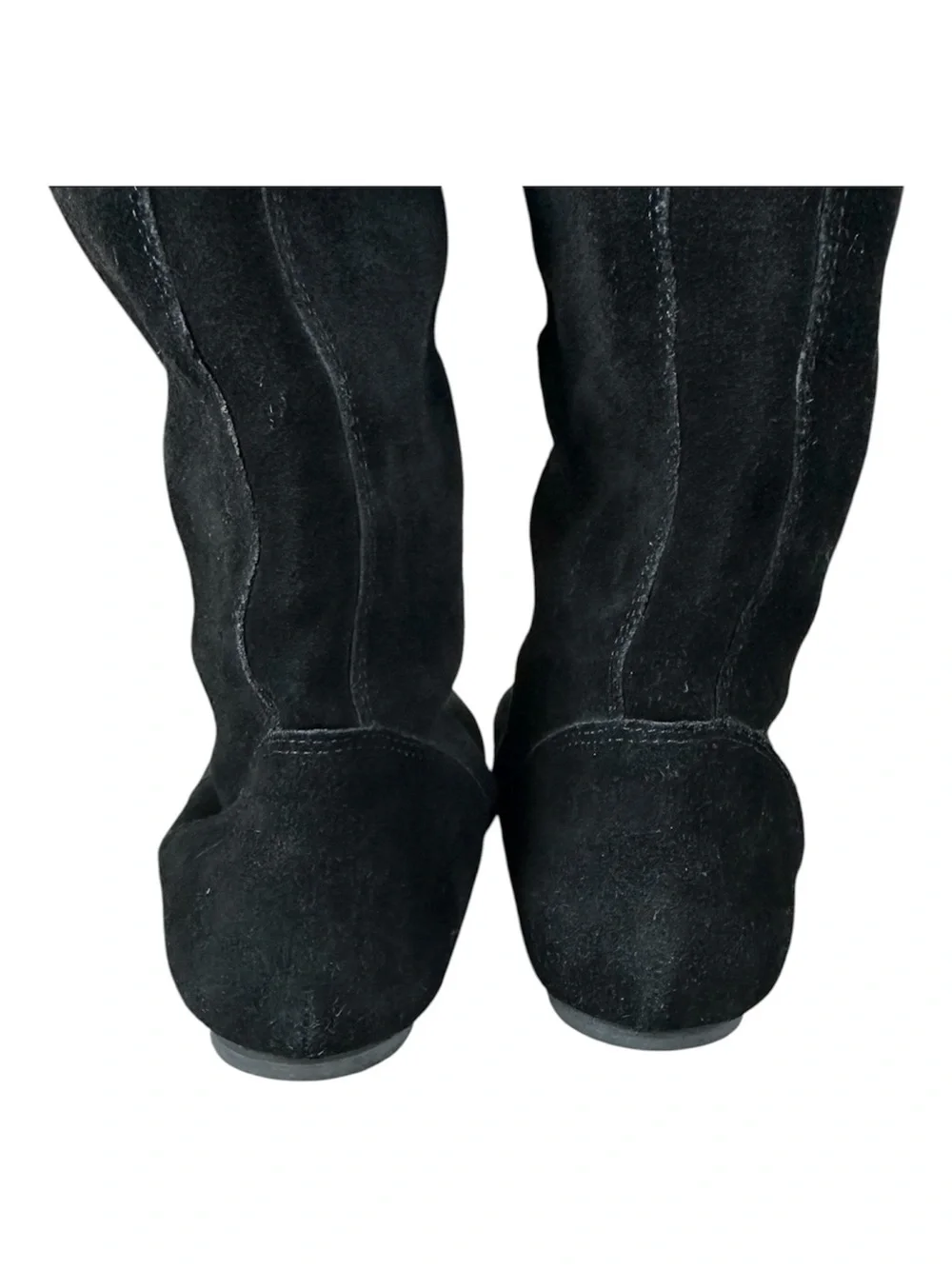 GIANNI BINI Women’s Black‎ Suede Knee-High Cuffed Boots Flats Size 7.5M